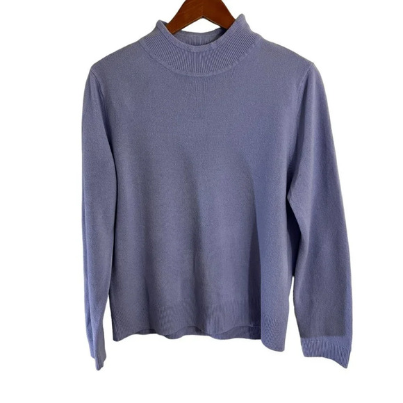 Sag Harbor Petite XL Mock Neck Sweater Light Purple Knit Top Pullover Casual - Picture 1 of 4